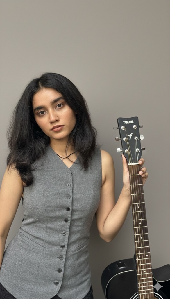 Kashmira with Yamaha Guitar